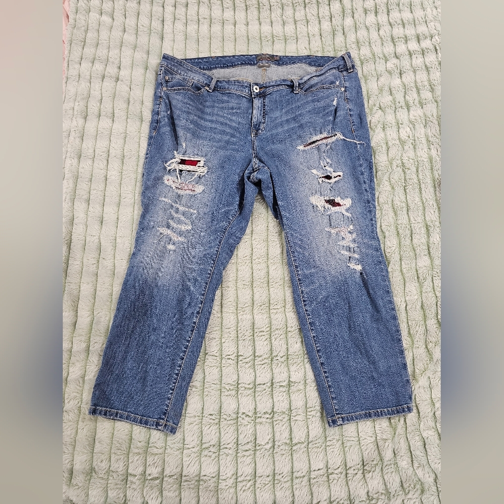 Stylish Blue Distressed Women Jeans